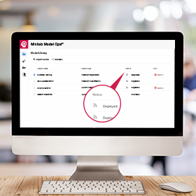 Aplicación web de Minitab Model Ops