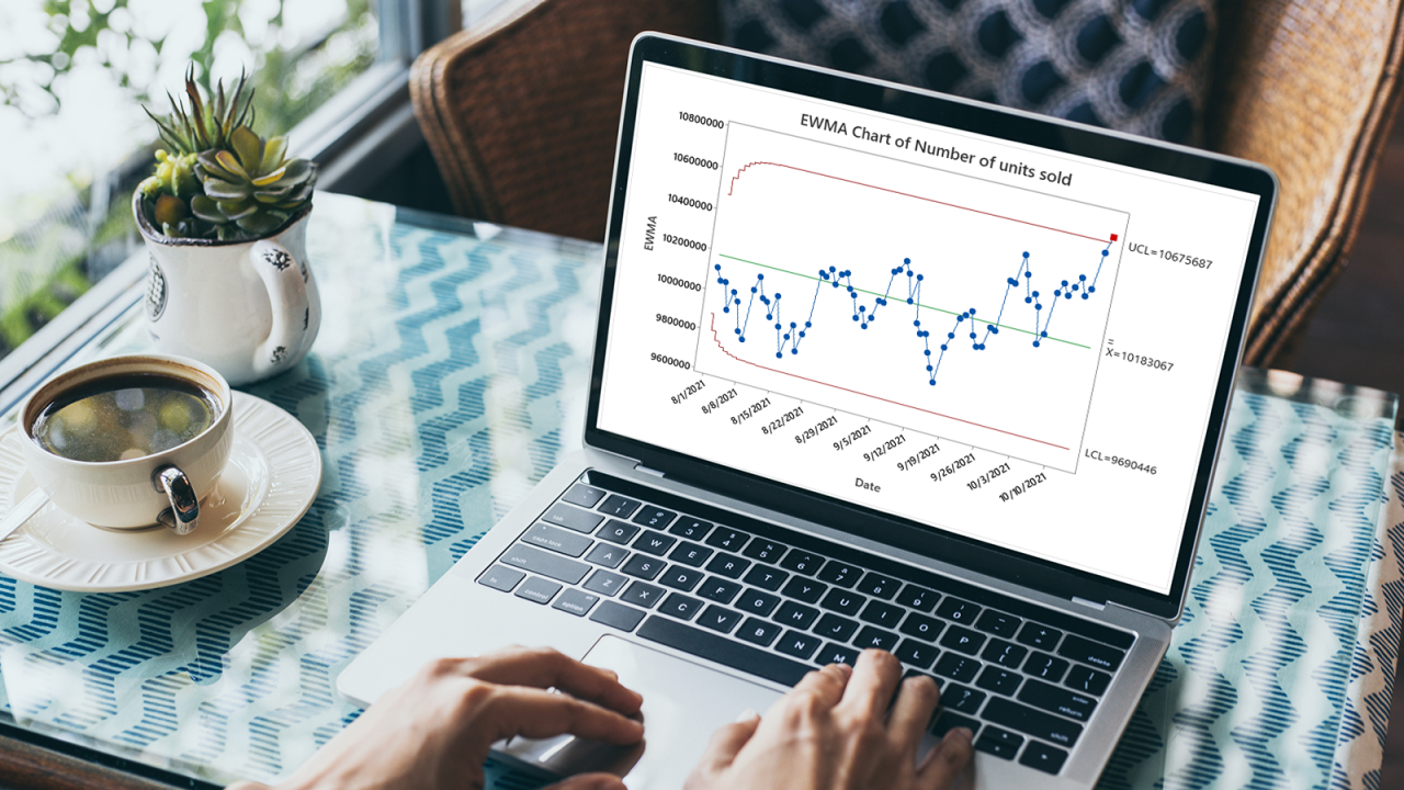 Mujer usando una computadora portátil  en una cafetería